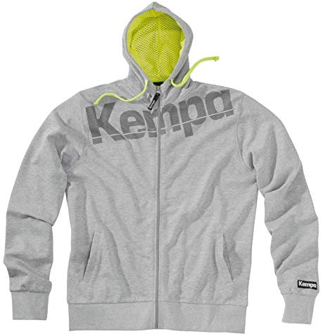 Kempa Pullover Core Kapuzen Jacke, Grau Melange, M