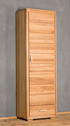 Woodline Dielenschrank Genf 1-türig - Kernbuche Massivholz geölt/gewachst, Ausführung der Schubladen:mit normalen Auszug