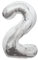 Silver Number 2 Shaped Large Foil Balloon (86cm) 1 Piece - Perfect for Birthday Parties and Special Events, 34