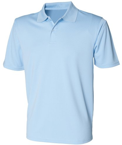 Henbury Mens Coolplus® Pique Polo Shirt (XL) (Light Blue)