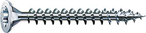 SPAX Universalschraube, 5,0 x 45 mm, 200 Stück, T-STAR plus, Senkkopf, Vollgewinde, 4CUT, WIROX A3J, blank verzinkt, 1191010500453
