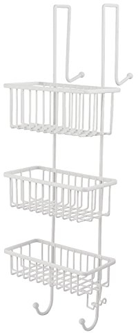 bremermann Étagère de douche, panier de douche, étagère de baignoire à suspendre, 3 paniers (blanc)
