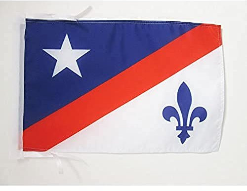 AZ FLAG - Drapeau Franco-Américains - 45x30 cm - Pavillon Franco Américain 100% Polyester Avec Deux Cordelettes - 20g