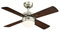 72417 Colosseum LED-Deckenventilator 90 cm mit gebürstetem Nickel, für den Innengebrauch, dimmbares Leuchtenset mit Opalmilchglas