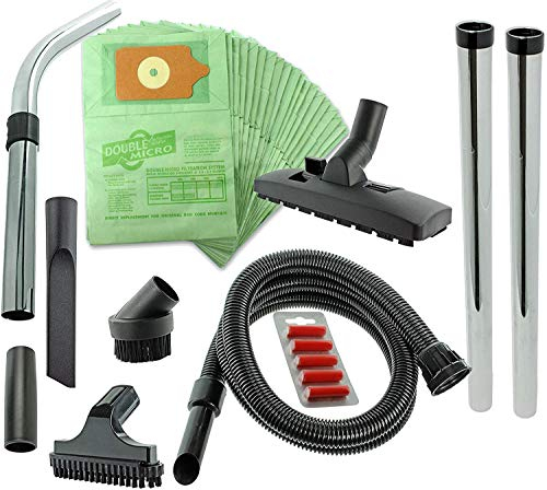SPARES2GO Complete Wet & Dry 2.6m Long Hoover Hose, Rods, Floor & Mini Tool Kit for Numatic Henry Hetty etc Vacuum Cleaners (Includes 20 x Dust Bags + Fresheners)