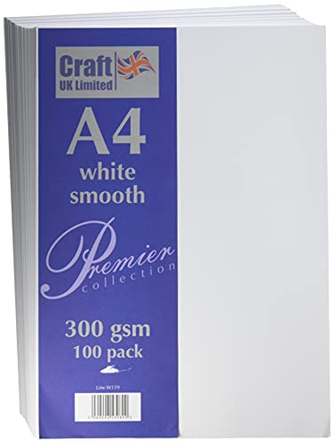 Craft UK W119 A4-Karton 300 g/m² 100 Zellen - Weiß/Glatt