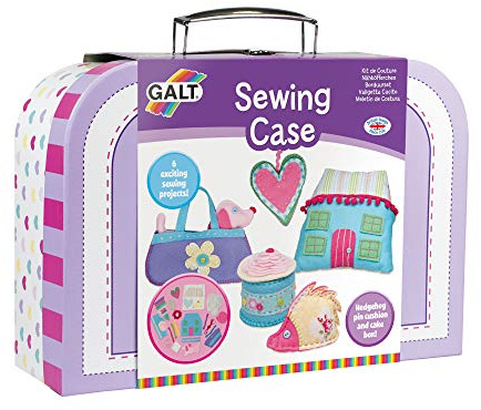 Galt Sewing Case – Learn to Sew Arts and Crafts Kit for Kids, Ages 7 Plus | Introduction to Sewing Kit with 6 Colourful Fun Sewing Projects, Carry Case and Guide – Creative Cases Children’s Sewing Set