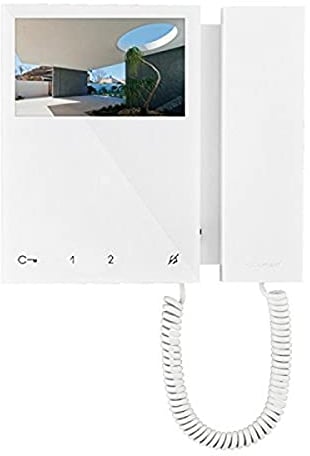 Comelit 6701W - Moniteur Couleur avec Mini combiné, système Simplebustop - Blanc