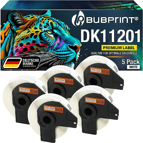 Bubprint 5 Etiketten kompatibel als Ersatz für Brother DK-11201 DK 11201 für P-Touch QL1050 QL1060N QL500BW QL550 QL560 QL570 QL580N QL700 QL710W QL720NW QL810W