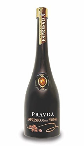 Pravda Vodka Espresso 0,7l Flasche - 6-fach destillierter Wodka aus Polen mit Espressogeschmack