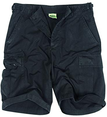 Mil-Tec US Bermuda-Shorts aus Ripstop-Gewebe, vorgewaschen, Woodland, Schwarz , M