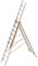 Layher 1040010 Allzweckleiter Topic, Aluminiumleiter 3-teilig 3x10 Sprossen, ausziehbar, beidseitig begehbar, klappbar, Länge 6.65 m