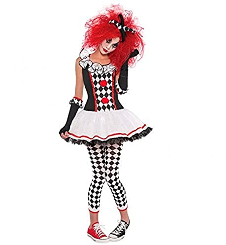 amscan 999856 Halloween party horror cosplay Harlekin Honig Kostüm Kleid Größe L-16-18, Unisex Kinder, Mehrfarbig, 16-18 Years