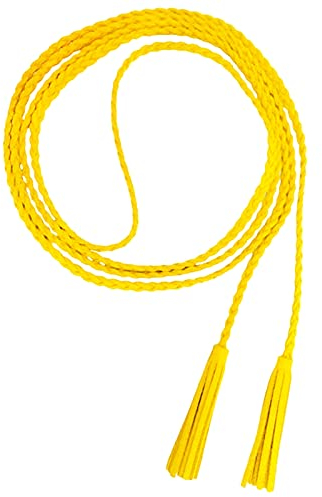 Nanxson Damen Taillengürtel Gewebte Quasten Kettengürtel Leder Dünner Gürtel für Kleid PDW0042 (gelb)