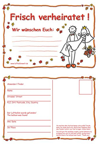 Unbekannt 50 Ballonflugkarten Frisch verheiratet -90032-