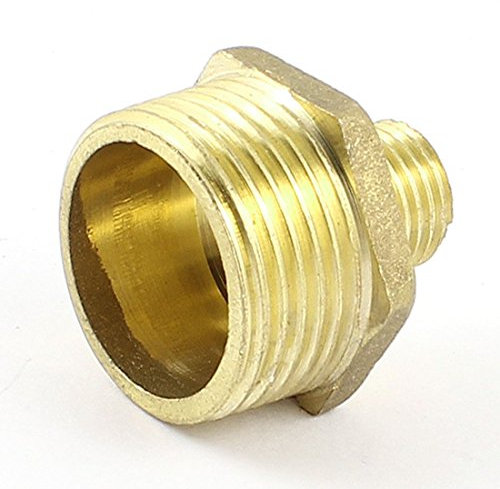 sourcing map Raccord Laiton Tuyau pneumatique 3/4 PT à 1/4 PT M/M Mamelon hexagonale