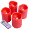 Nipach GmbH 4 LED Echt Wachs Kerzen rot mit Flackereffekt Batterie Fernbedienung Weihnachtsdeko Weihnachtskerzen Wachskerzen Adventskerzen Stimmungslicht Xmas