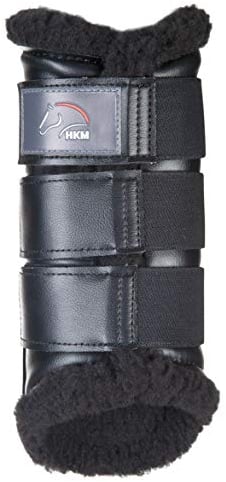 HKM 8585 Gamaschen Comfort, Teddyfutter Lederimitat-Kunstleder Anatomisch, schwarz/schwarz, L