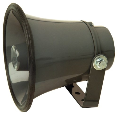 Grey 8 Ohm 15W Aluminium Megaphone Horn Speaker Adjustable Metal Bracket