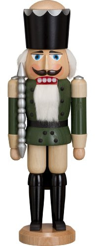 Seiffener Volkskunst König Nussknacker 39 cm (grün alsiert)