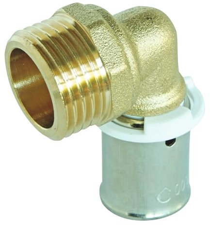 SOMATHERM FOR YOU, Coude mâle à sertir 12/17 pour tubes PER Ø12 - Installation rapide et fiable, compatible avec outils H, U, RF - Pression max 10 bars, T°C 5-90°C, certifié NF