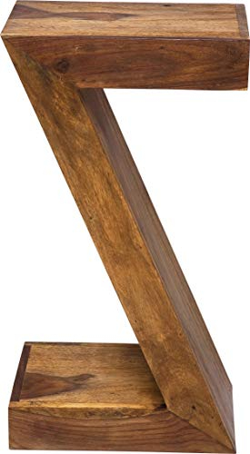 Kare Design Beistelltisch Authentico Z, Braun, Holz, Boho, Nachttisch, Couchtisch für Wohnzimmer, Schlafzimmer, Büro, 55x30x20cm (H/B/T)