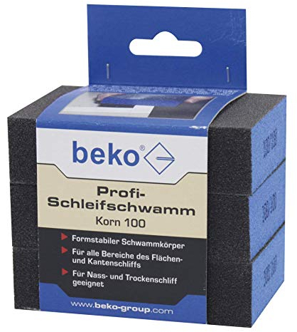 Beko 902013100 Profi-Schleifschwamm 3er-Set, Korn 100 DE/IT/FR/PL/EN
