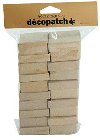 Décopatch EV010O Packung mit 10 quadratische Schachteln (aus Pappmaché zum Verzieren und Personalisieren, 5 x 5 x 3,5 cm, ideal für Schmuck, Bonbons oder kleine Gegenstände) 1 Pack kartonbraun