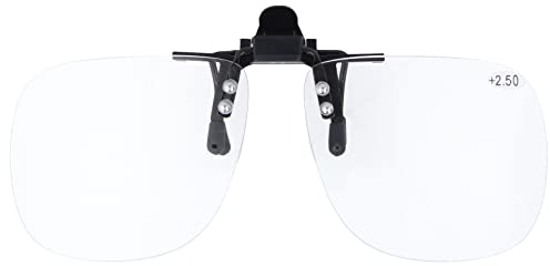 Aufstecker / Vorhänger / Clip - Vorsetzbrille - schwenkbar mit Vergrößerung - verschiedene Stärken / Größen (groß, +2.5)