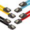 POPPSTAR - 4x Cable de datos flexible de 0,5m Sata 3 HDD SDD, enchufes rectos, hasta 6 GB/s, color 1x negro, 1x amarillo, 1x rojo, 1x azul