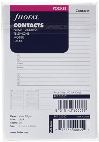 Pocket Name, address and telephone number