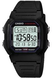Casio W-800H-1AVES W800H-1AV Herrenuhr, Schwarz/Grau, Band