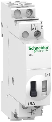 Schneider A9C30111 Impulse Relay Itl 16A 1P 24Vac/12Vdc, White, Set Of 12 Piece