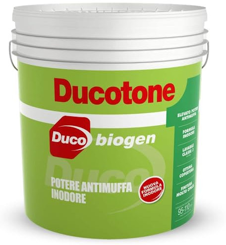 DUCOTONE BIOGEN PITTURA MURALE IDROPITTURA ANTIMUFFA ANTIALGA CUCINA BAGNO lt 13