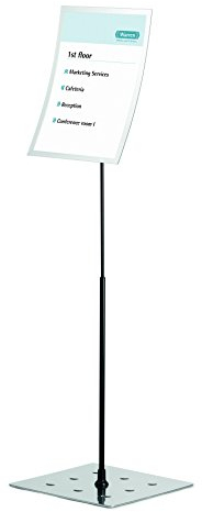Durable Bodenständer Duraview Stand (mit Magnetrahmen, für Aushänge in A3) 1 Stück, silber, 498223