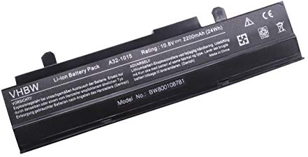 vhbw batteria compatibile con Asus Eee PC 1215PW, 1215PN, 1215PEM, 1215PED, EPC 1015, 1215T, 1215PE notebook (2200mAh, 10,8V, Li-Ion)