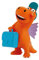Bullyland 44053 - Spielfigur, kleiner Drache Kokosnuss mit Tasche, ca. 6 cm, bunt