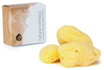 IntimateCare Sea Sponges. Mediterranean “Fine Silk” Sponges in Plastic Free Packaging. Absolute Quality (Golden Yellow - 3X 5.5-6.5cm / 2-2.5in)