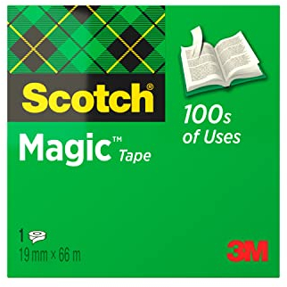 Scotch Nastro adesivo Magic - 1 Rotolo da 19 mm x 66 m - Nastro Trasparente Opaco e Scrivibile Ottimo per Casa, Ufficio e Scuola