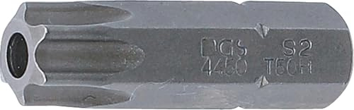 BGS 4450 | Bit | T-Profil (für Torx) mit Bohrung T50 | Länge 30 mm | Antrieb Außensechskant 8 mm (5/16) | Chrom-Vanadium-Stahl