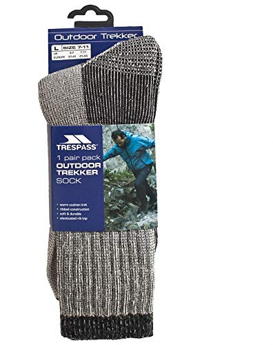 Trespass Mens Stroller Merino Wool Hiking Boot Socks (1 Pair) (7/11 UK) (Grey Marl)