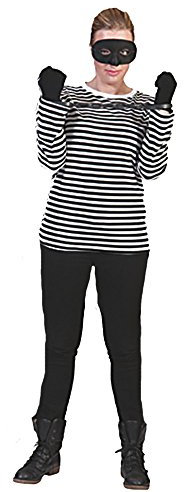 Langarm T-Shirt schwarz/weiß Kostüm Gondoliere Pantomime Spanier Fasching (XL)