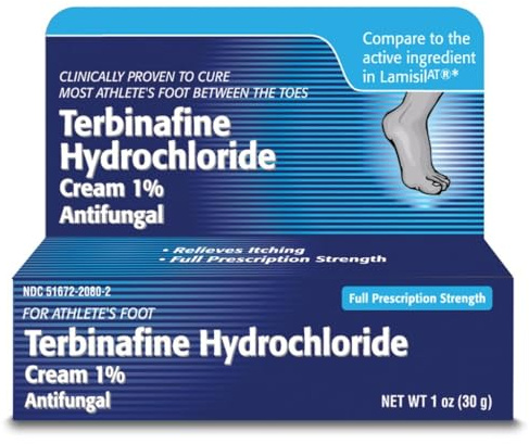 TARO Terbinafine Hydrochloride antifungal Cream 1% - Athletes Foot Cream Extra Strength, relieves itching & Burning, Cures Most Athlete's Foot, Jock Itch & Ringworm