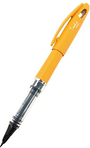 Pentel Tradio Filz Feder Körper Lederoptik schwarze Tinte Orange