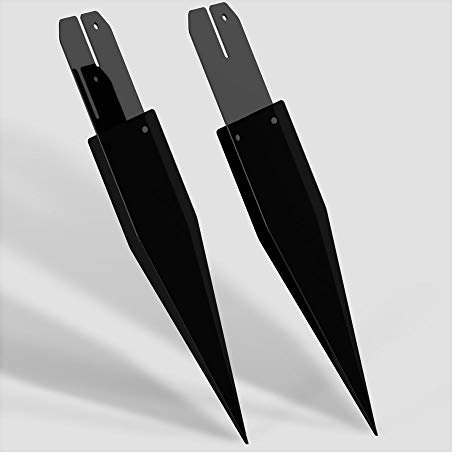 Colours-Manufaktur 2 Erdspieße - 1 Paar Erdspieß groß für Schwibbogen Lichterbogen Motiv: Fussball Metall - viele Farben wählbar - (RAL 9005 tiefschwarz schwarz glänzend)