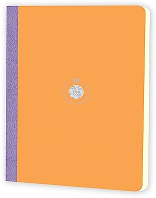 Flexbook Notizbuch Kladde patentierte flexible Bindung, orange mit lila Heftleiste 17x24cm