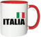 Mister Merchandise Kaffeetasse Italia Fahne Flag Teetasse Becher, Farbe: Weiß-Rot