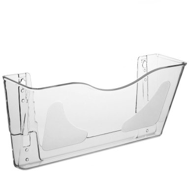 DIN A4 Wandprospekthalter/Dokumentenhalter im Querformat mit Überbreite, transparent