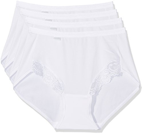 Sloggi Damen Romance 4SP/FR Maxi, White, (Herstellergröße: EU 38 40) (4er Pack)