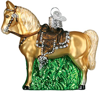 Old World Christmas Ornamente: Pferde 12176 Glasgeblasene Ornamente für den Weihnachtsbaum, Western, 12176